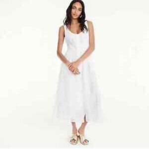 NWT J Crew Button Front Cotton Dress, Size 4